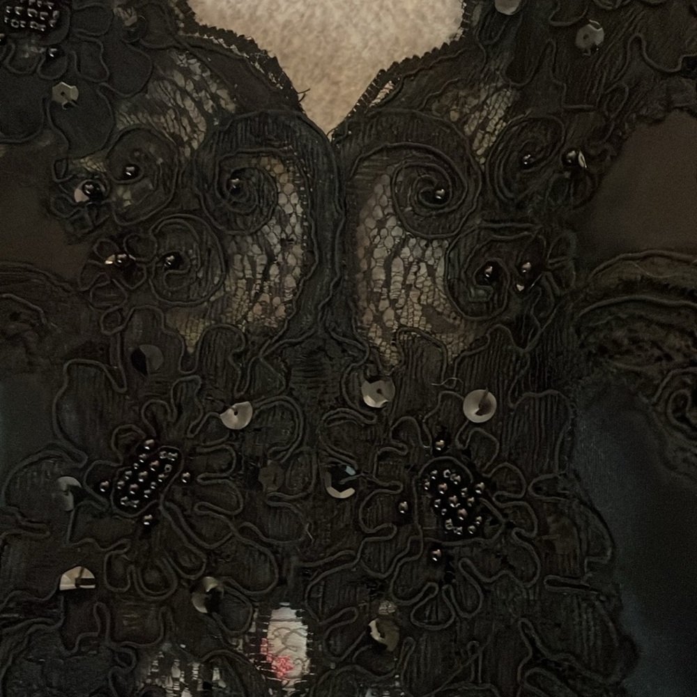 Etienne  Vintage Black sexy sequins Nighty  Med never worn